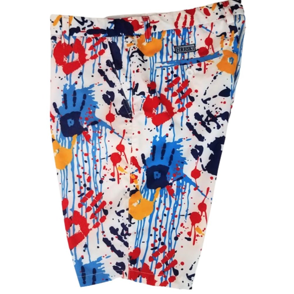 Hreski Crazy Hands Design MultiColored Golf Shorts M… Gem